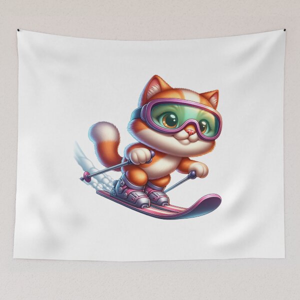 Item preview, Cat Skiing Funny Cat Lover Gift  designed and sold by HosvPrint .s.