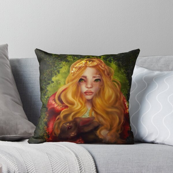 Item preview, Fairycore Wall Art: "God Save The King" features a young fairy heroically rescuing the injured Rabbit King in a lush forest setting designed and sold by Monica Laipple.