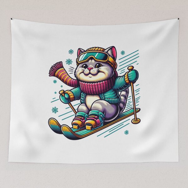 Item preview, Cat Skiing Funny Cat Lover Gift  designed and sold by HosvPrint .s.
