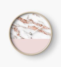 Blushing rose gold marble II Clock
