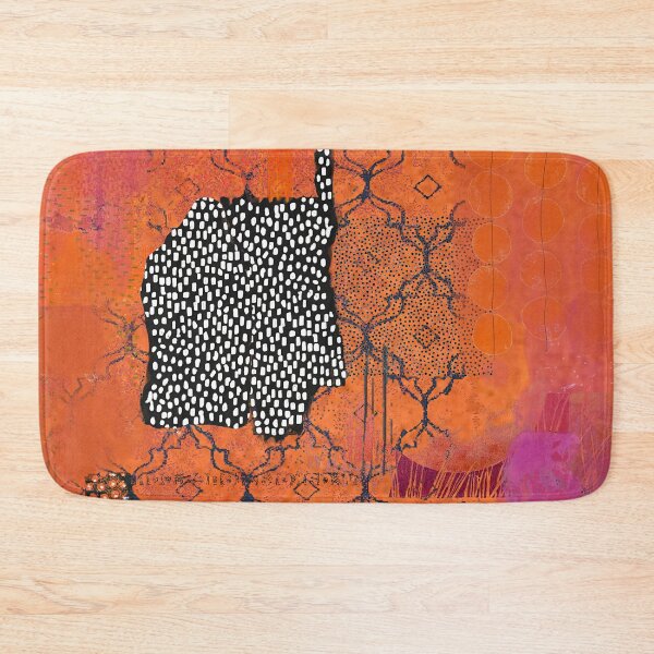 Item preview, Rust Lattice 2 Abstract Art in Orange, Fuchsia, Black & White designed and sold by Sheree Burlington.