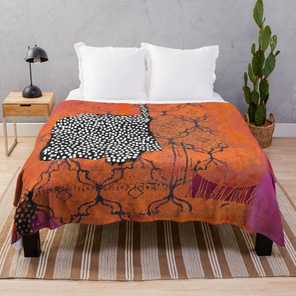 Item preview, Rust Lattice 2 Abstract Art in Orange, Fuchsia, Black & White designed and sold by Sheree Burlington.