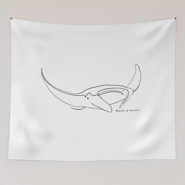 Item preview, Manta ray outline BLACK with Latin name  designed and sold by heatherwestt.