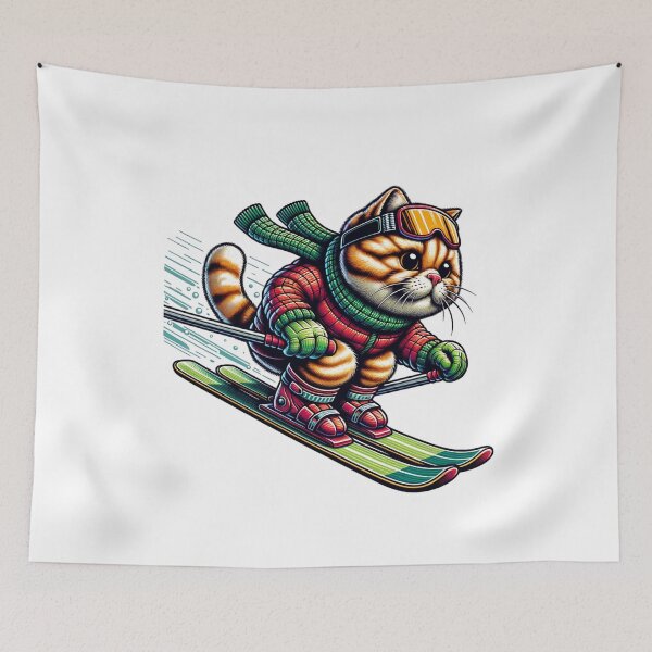 Item preview, Cat Skiing Funny Cat Lover Gift  designed and sold by HosvPrint .s.