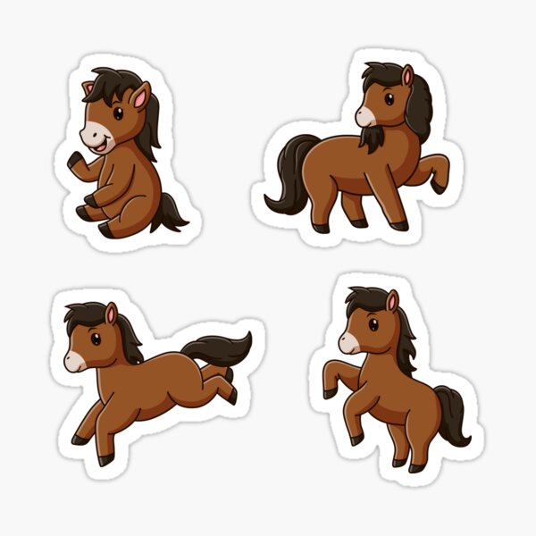 Aperçu de l'œuvre Pack de chevaux mignons créée et vendue par Isabel Guzman.