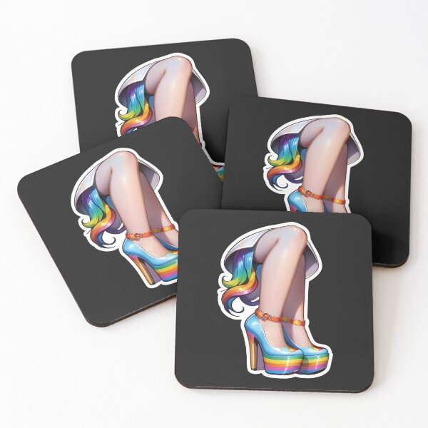 Item preview, Rainbow High Heel Shoe Colorful Fashion designed and sold by styleonestaa.