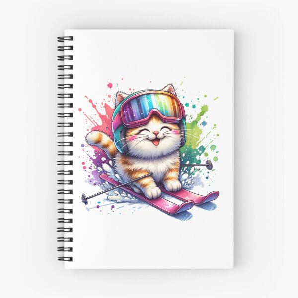 Item preview, Cat Skiing Funny Cat Lover Gift Watercolors designed and sold by HosvPrint .s.