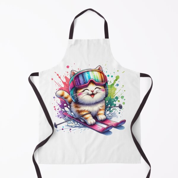 Item preview, Cat Skiing Funny Cat Lover Gift Watercolors designed and sold by HosvPrint .s.