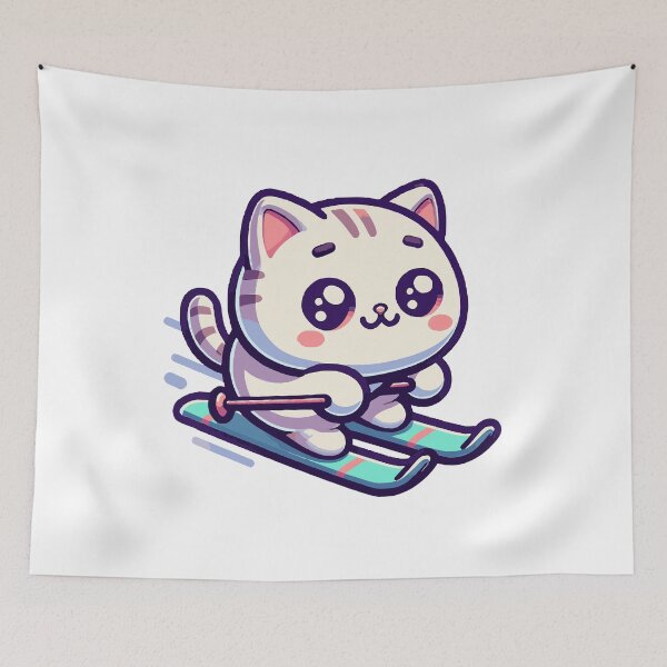 Item preview, Cat Skiing Funny Cat Lover Gift  designed and sold by HosvPrint .s.