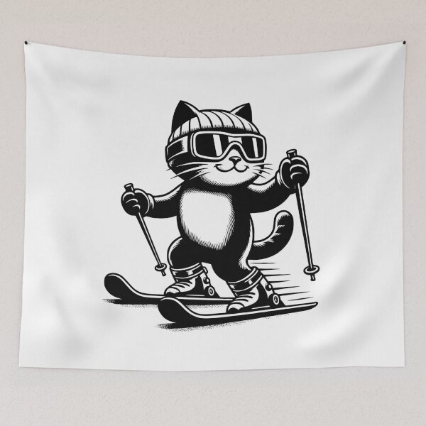 Item preview, Cat Skiing Funny Cat Lover Gift  designed and sold by HosvPrint .s.