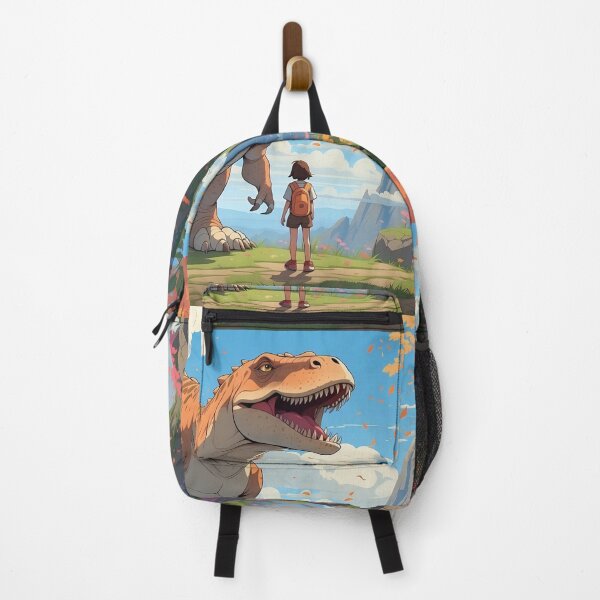 Item preview, Child and Dinosaur: A Whimsical Journey Unfolds designed and sold by ArtComixHaven.