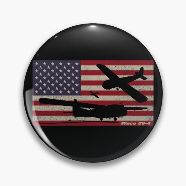 Item preview, Waco CG-4 WW2 Military Glider Plane Patriotic USA Flag Silhouettes designed and sold by MilitaryMart.