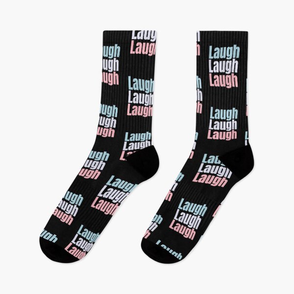 Item preview, Laugh, Laugh, Laugh, repeated 3 times design with light colours. be happy and laugh  designed and sold by LewaTahami.