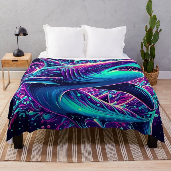 Item preview, Cosmic Predator: Neon Shark Art designed and sold by Kuriofy.