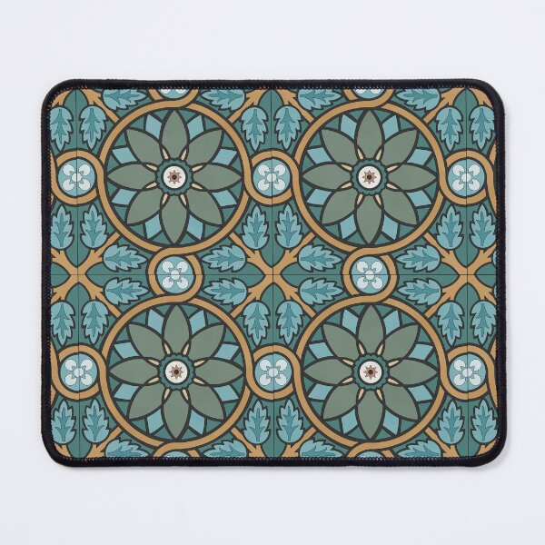 Item preview, Teal Floral Tile Reproduction designed and sold by MadeByGeeClowes.
