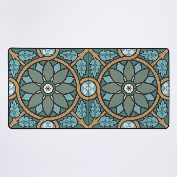Item preview, Teal Floral Tile Reproduction designed and sold by MadeByGeeClowes.