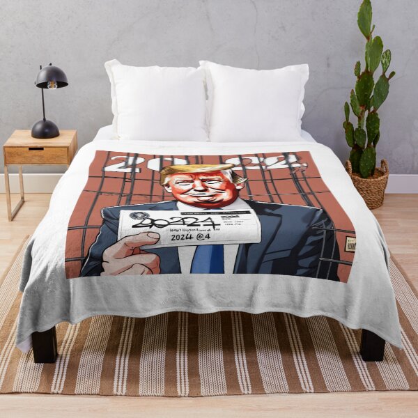 Item preview, "2024 Election Satire Art: Trump Caricature with American Flag - Bold Political Statement Tee" designed and sold by wrldofshirts444.