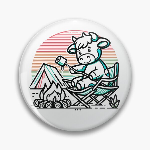 Item preview, Funny Cow Camper Toasting Marshmallows designed and sold by greenwhite25.