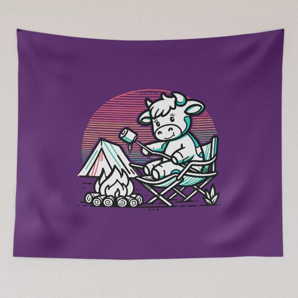 Item preview, Funny Cow Camper Toasting Marshmallows designed and sold by greenwhite25.