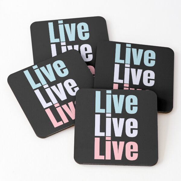 Artikelvorschau, Live, Live, Live, 3-mal wiederholtes Design mit hellen Farben. Lebe dein Leben gut entworfen und verkauft von LewaTahami.