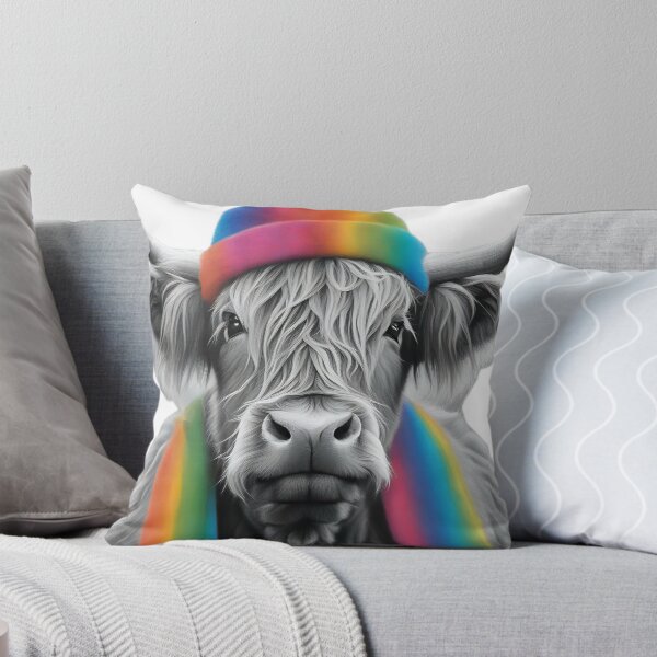 Item preview, Highland Cow Rainbow Hat designed and sold by Zenvo.