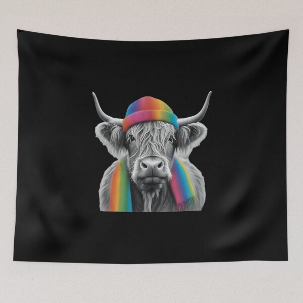 Item preview, Highland Cow Rainbow Hat designed and sold by Zenvo.