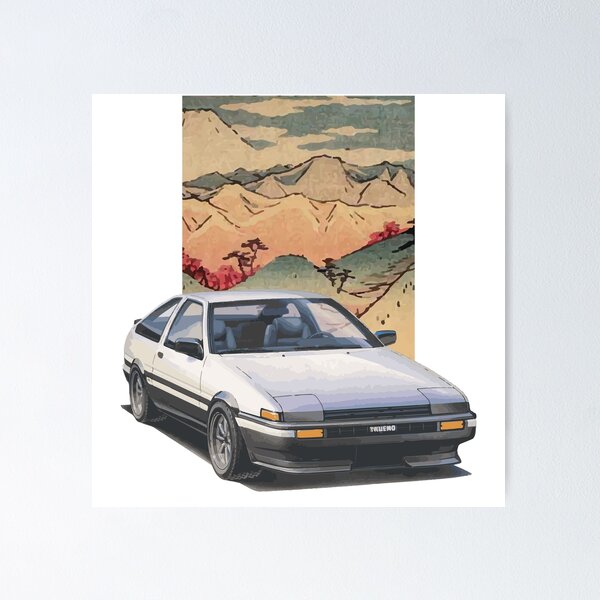 Toyota AE86 Trueno - Initial D affiches et impressions par ALTAIR - Printler