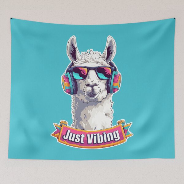 Item preview, Llama With Headphones Just Vibing designed and sold by SweetClicks123.