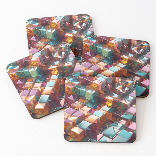 Item preview, Abstract Geometric Crystal Cube Pattern designed and sold by TheArtOfPat.