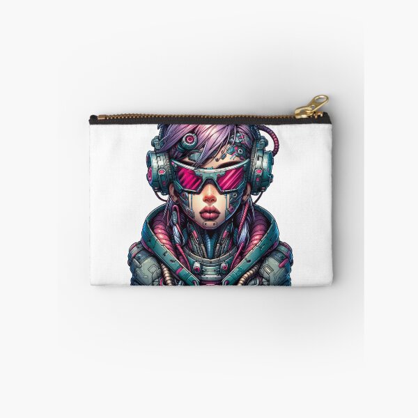 Item preview, Future Tech Cyberpunk Illustration Cyborg Girl Wearing Headphones designed and sold by psychcyberpunk.