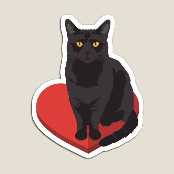 Artikelvorschau, Schwarze Katze auf Herz – Liebe, Valentinstag, Paar, süß, lustig entworfen und verkauft von TheRealmWithin.