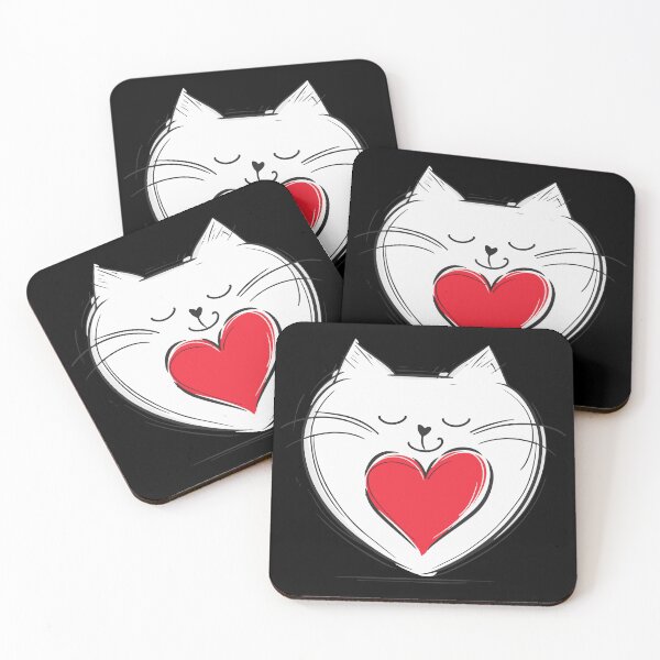 Item preview, Cat with Heart - Love Valentine's Day Lover Couple Cute Funny designed and sold by TheRealmWithin.