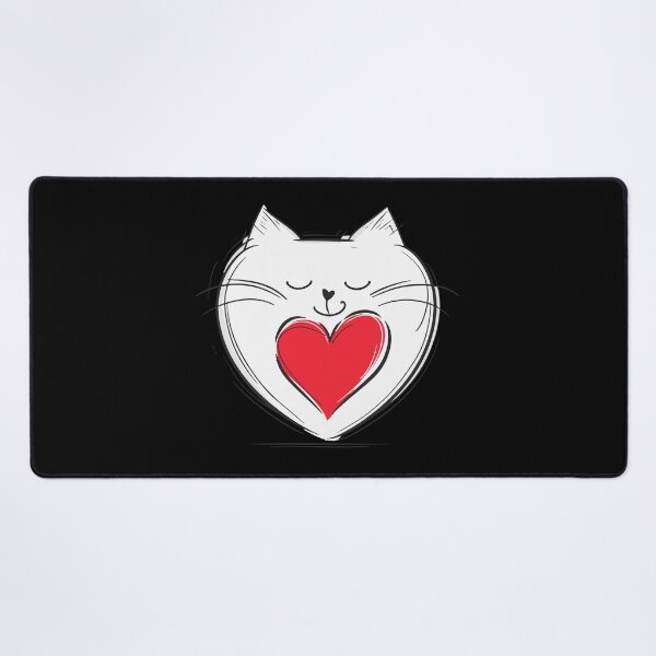 Item preview, Cat with Heart - Love Valentine's Day Lover Couple Cute Funny designed and sold by TheRealmWithin.