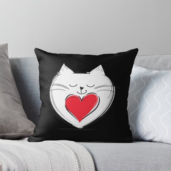 Item preview, Cat with Heart - Love Valentine's Day Lover Couple Cute Funny designed and sold by TheRealmWithin.