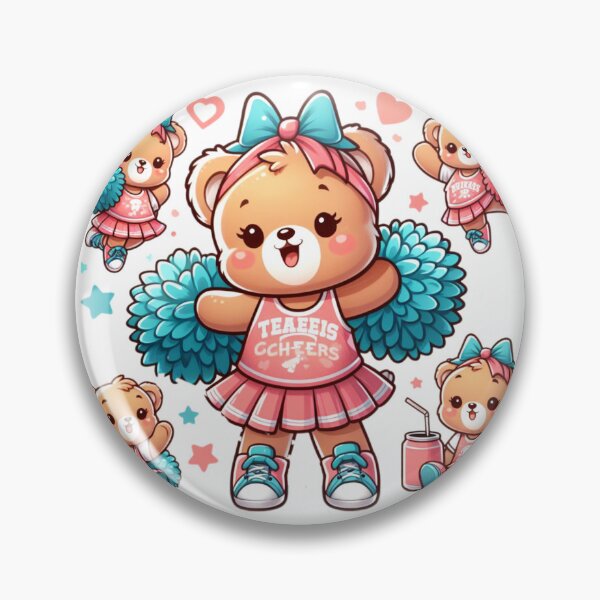 Item preview, Cheerleader bear cheering with pompoms. designed and sold by moni0490.