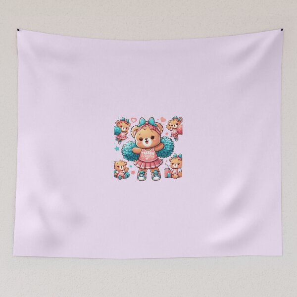 Item preview, Cheerleader bear cheering with pompoms. designed and sold by moni0490.