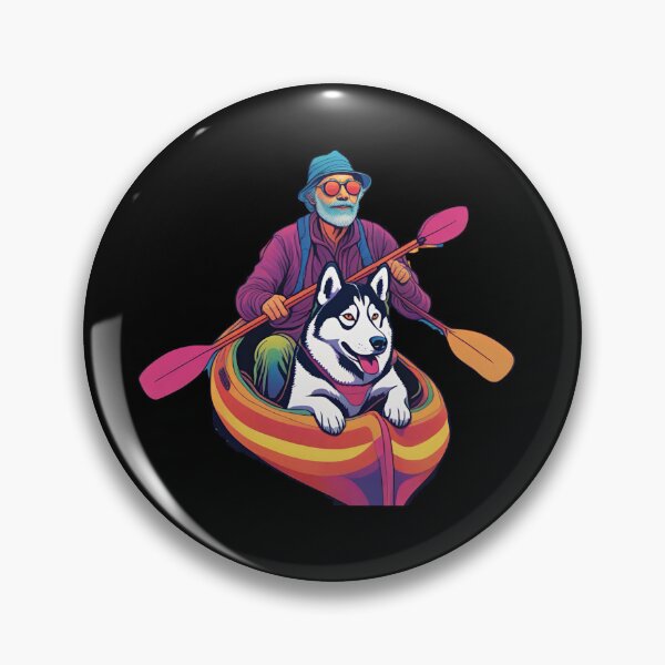 Item preview, Retired Dad and his Husky Dog Kayaking Adventures designed and sold by Design 91maji.