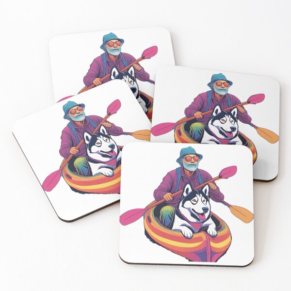 Item preview, Retired Dad and his Husky Dog Kayaking Adventures designed and sold by Design 91maji.
