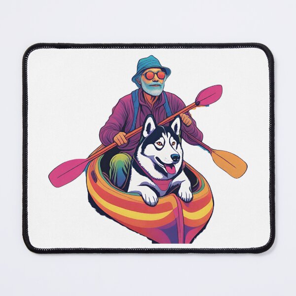 Item preview, Retired Dad and his Husky Dog Kayaking Adventures designed and sold by Design 91maji.