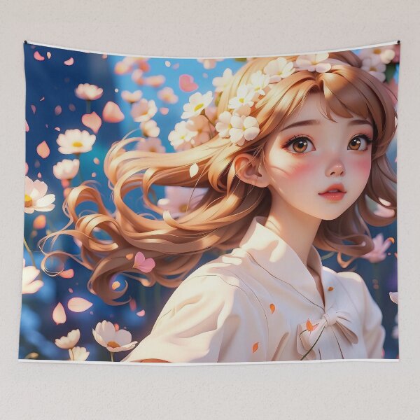 Item preview, Enchanted Evening Amidst Blossoming Flowers designed and sold by ArtComixHaven.
