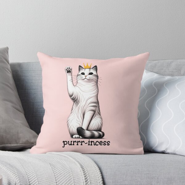 Aperçu de l'œuvre Purrr-incess - Chat royal avec illustration de la couronne créée et vendue par RuyaFab.