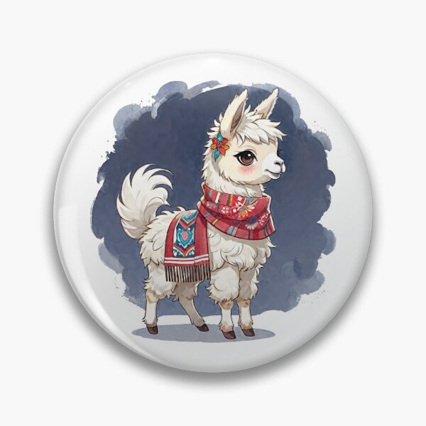 Item preview, Cute Alpaca Wearing A Winter Scarf designed and sold by KawaiiLlamaShop.