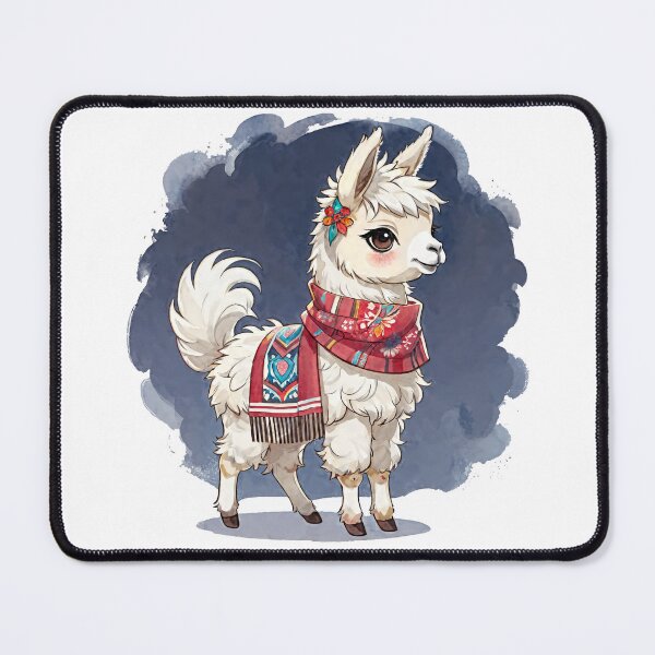 Item preview, Cute Alpaca Wearing A Winter Scarf designed and sold by KawaiiLlamaShop.
