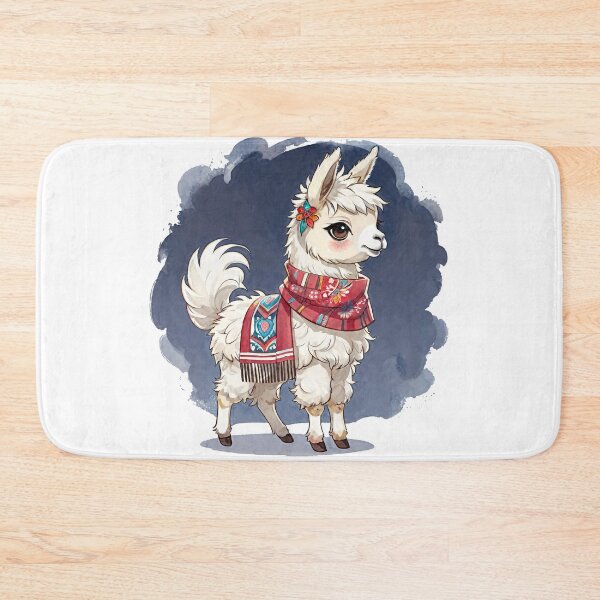 Item preview, Cute Alpaca Wearing A Winter Scarf designed and sold by KawaiiLlamaShop.