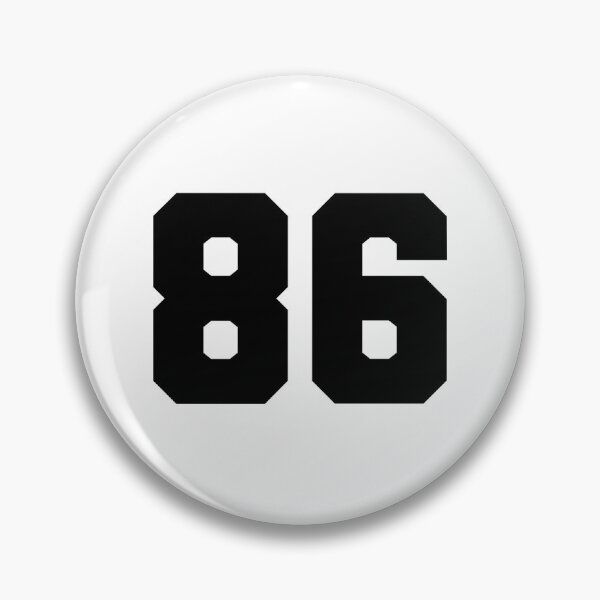 Artikelvorschau, 86, sechsundachtzig, schwarz, Fußballliga entworfen und verkauft von Numbers-Art.