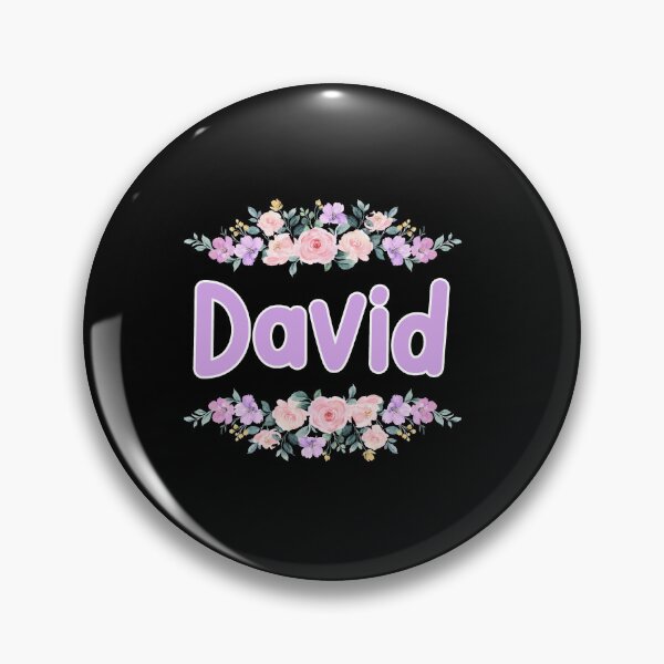 Artikelvorschau, Lila Blumen-David-Namensschild (Schwarz) entworfen und verkauft von NormadWorld.