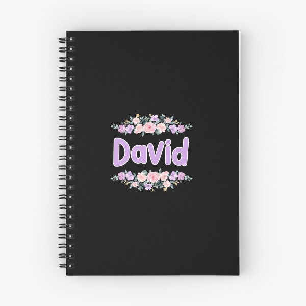 Artikelvorschau, Lila Blumen-David-Namensschild (Schwarz) entworfen und verkauft von NormadWorld.