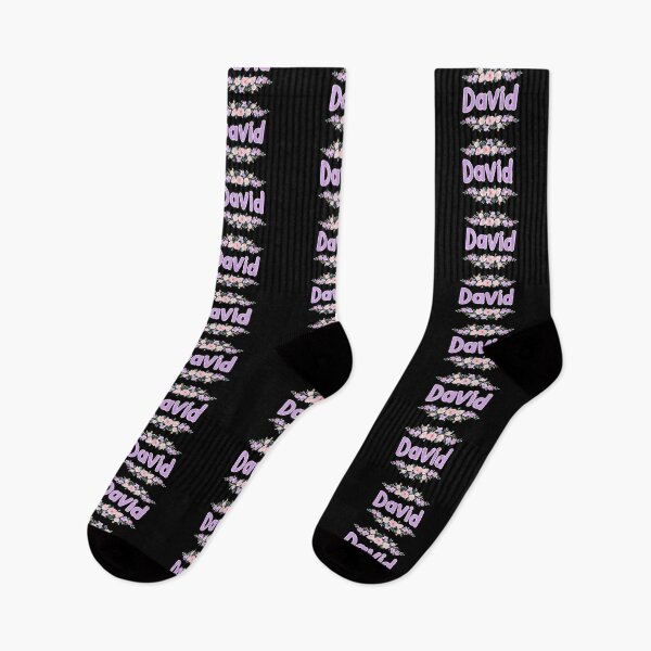 Item preview, Purple Flower David Name Label (Black) designed and sold by NormadWorld.
