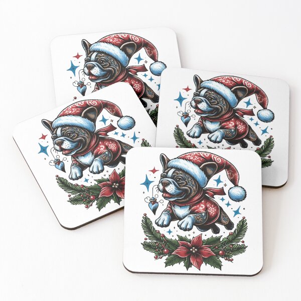 Item preview, Frenchie/French Bulldog's Festive Leap designed and sold by bjrocket89.