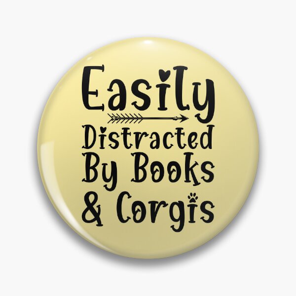 Item preview, Easily Distracted By Books And Corgis Funny Dog designed and sold by kamrankhan.